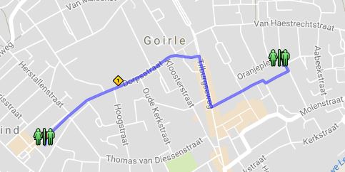 Intocht route